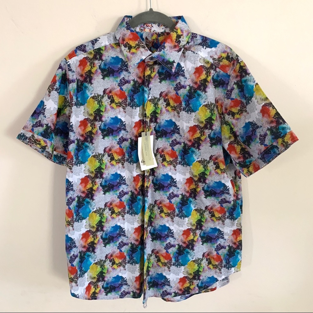 Robert Graham watercolor short sleeve shirt